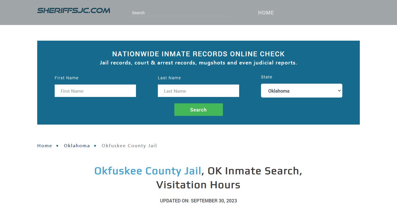 Okfuskee County Jail, OK Inmate Search, Visitation Hours