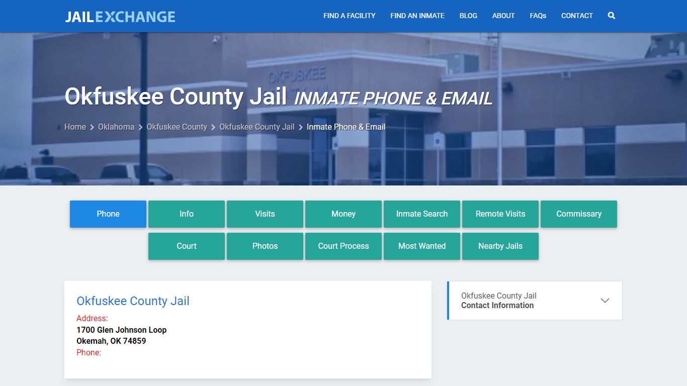 Inmate Phone - Okfuskee County Jail, OK - Jail Exchange